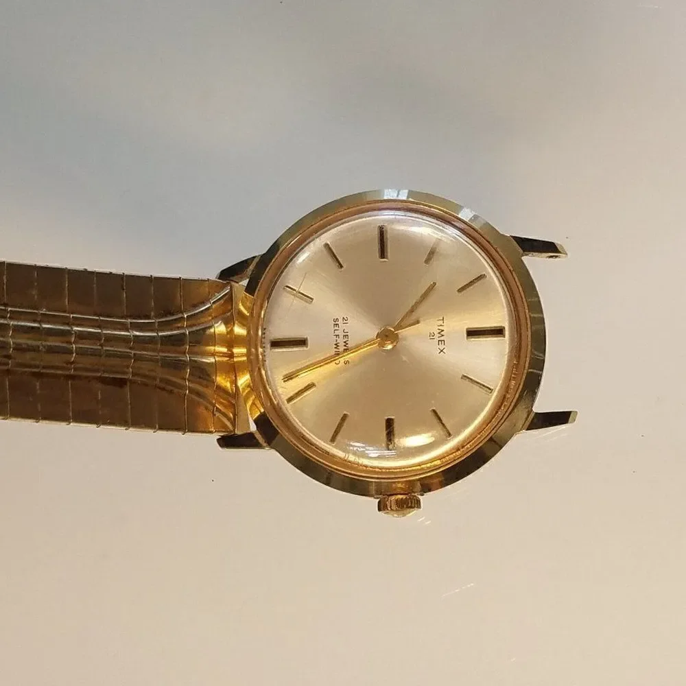 Vintage 1960s Timex 68247467 Watch 21 Jewel Not Running 1/20 10K GF Bracelet